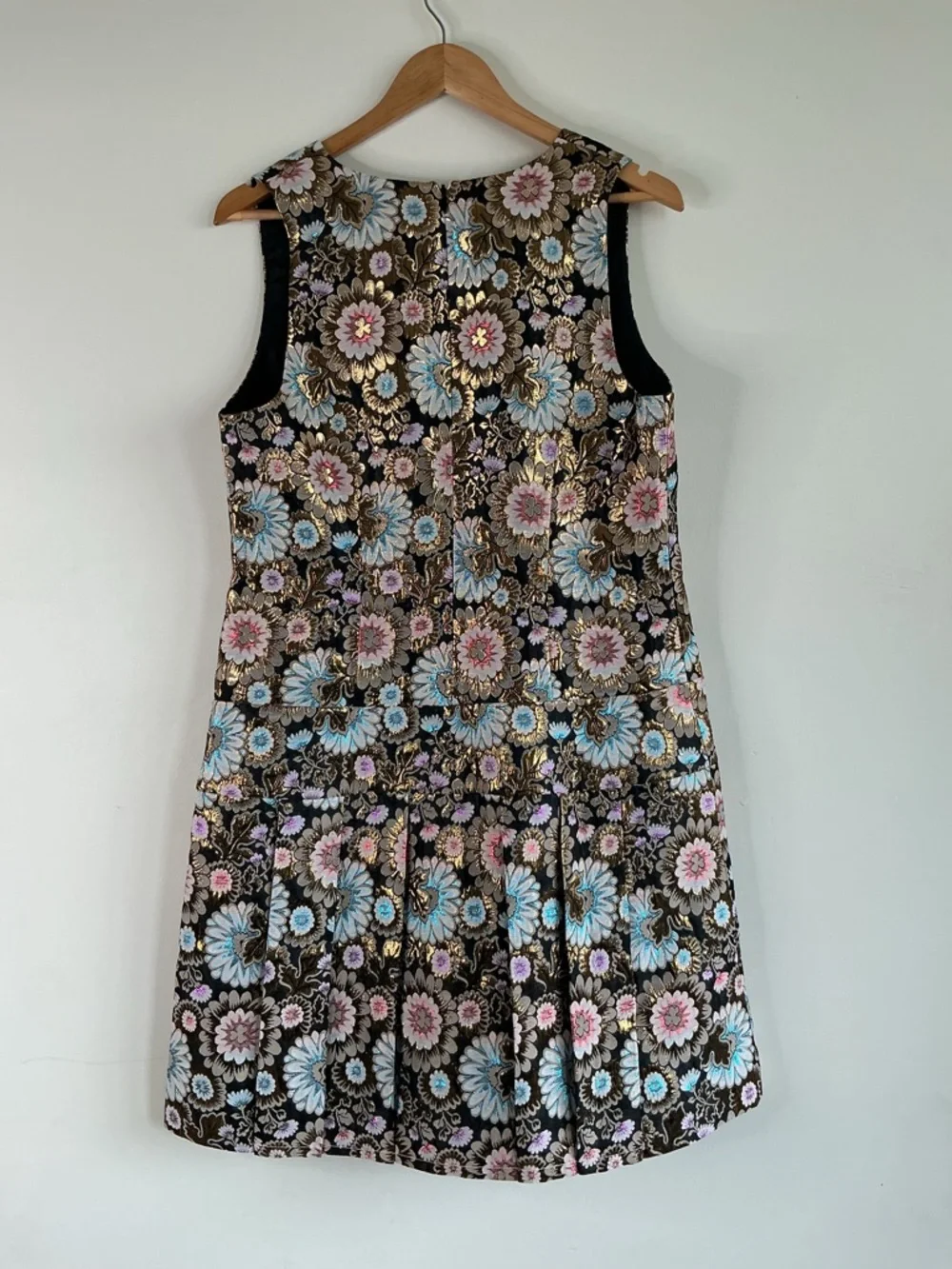 J.Crew Metallic Thread Japanese Flower Dress Sleeveless Fit & Flare Elegant Sz12 - Picture 8 of 8